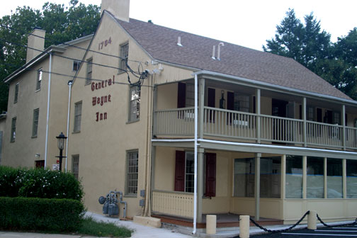 The General Wayne Inn building was built on land purchased by William Penn. Originally called The Wayside Inn, this building has been continuously used since 1704.