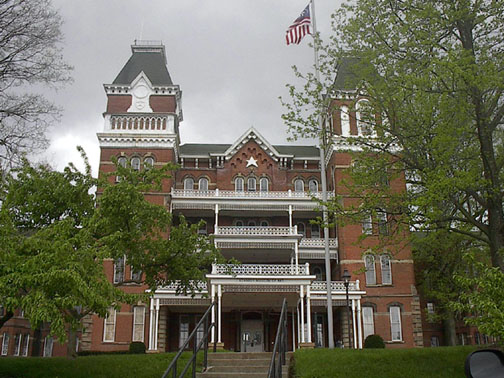 The Athens Mental Health Center, in Athens County, is located on a hill across from the flowing Hocking River in Ohio.