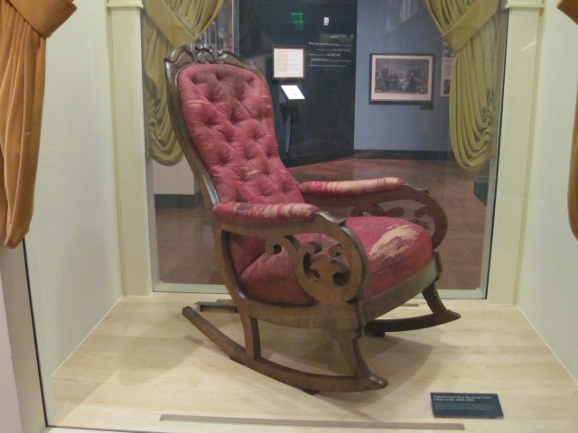 Located at the Henry Ford Museum in Dearborn, Michigan, this is the chair that Abraham Lincoln was sitting in when he was shot in the head by John Wilkes Booth at Ford's Theater in Washington, D.C.