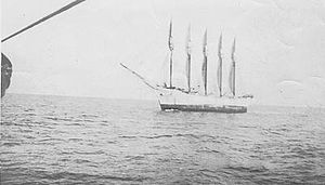 Carroll A. Deering was a five-masted commercial schooner that was found run aground off Cape Hatteras, North Carolina, in 1921. Its crew was mysteriously missing. The Deering is one of the most written-about maritime mysteries in history, with claims that it was a victim of the Bermuda Triangle, although the evidence points towards a mutiny or possibly piracy.