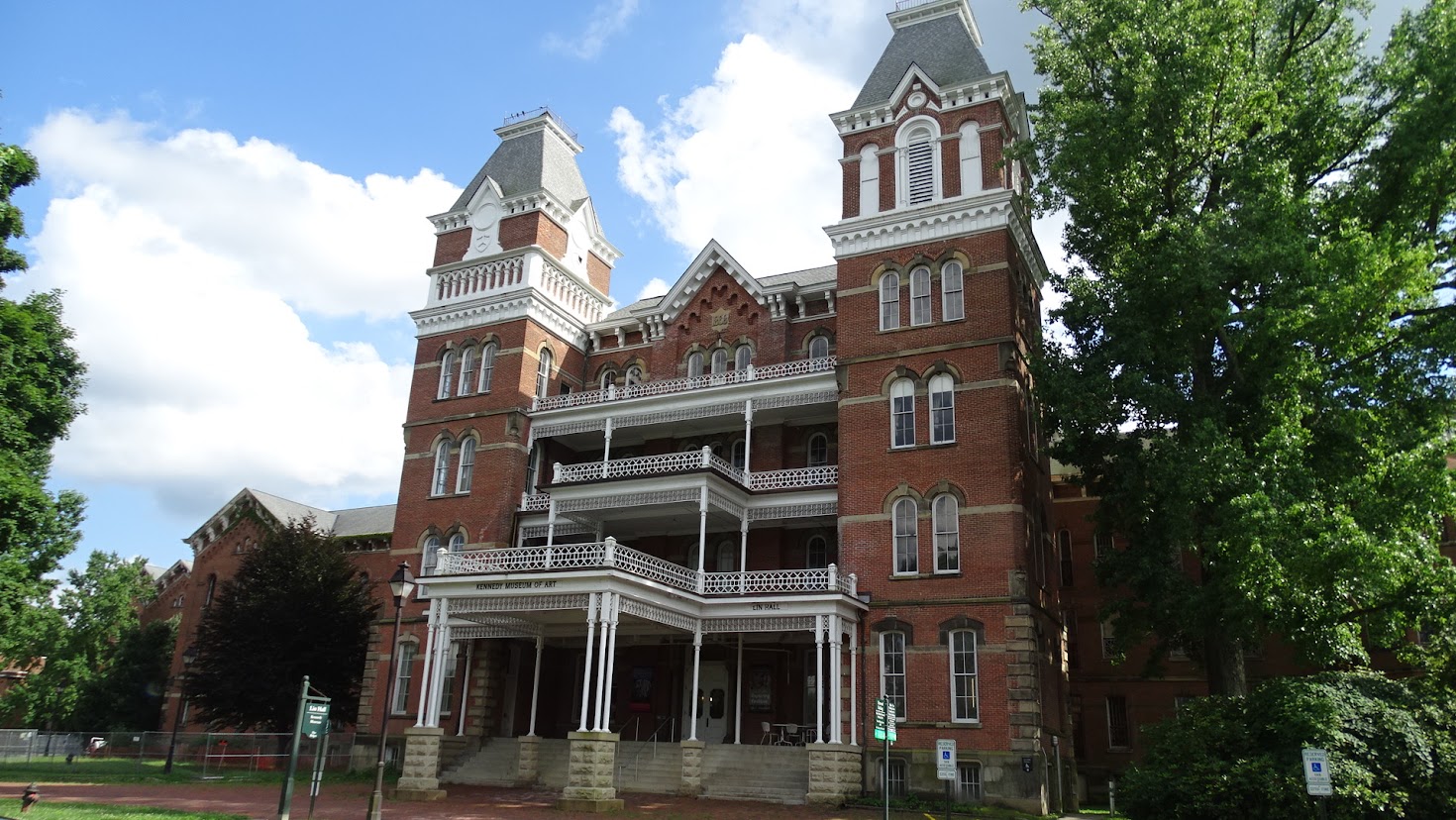 The Athens Mental Health Center, in Athens County, is located on a hill across from the flowing Hocking River in Ohio.
