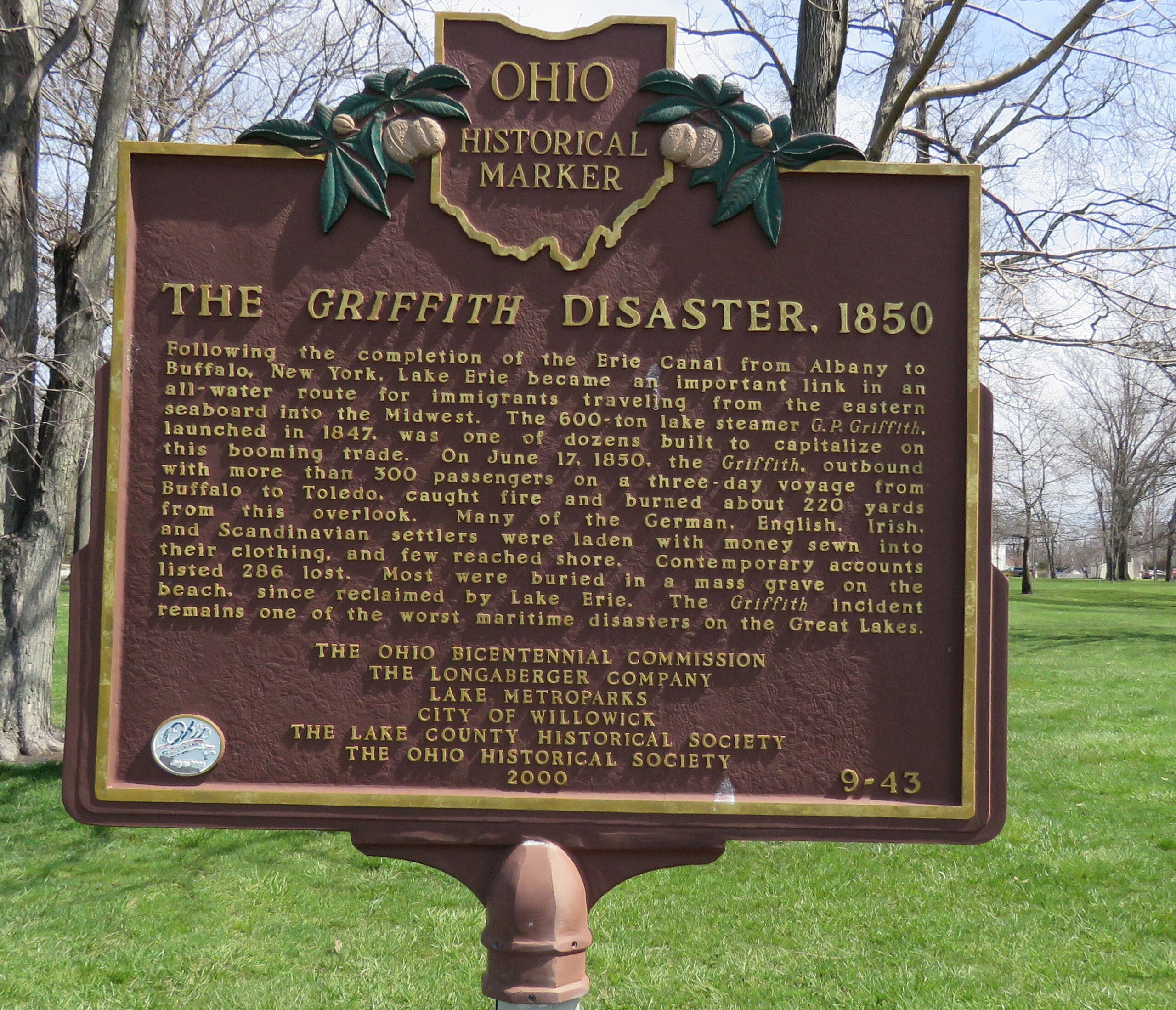 Griffith Disaster Mass Burial Site in Willowick Ohio