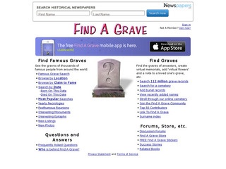Find A Grave - Millions of Cemetery Records