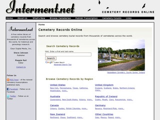 Cemetery Records Online - Search Cemeteries